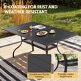 thumbnail image 5 of SOLAURA Outdoor Dining Table, 60" x 37"Outdoor Rectangular Metal Table with 1.57" Umbrella Hole, for Backyards, Porches, Gardens or Poolside, Black, 5 of 9
