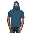 thumbnail image 2 of Hvyesh Men Big and Tall UPF 50+ Sun Protection Shirt with Mask Lightweight Short Sleeve Hooded Cooling Hiking Fishing Shirts, 2 of 9