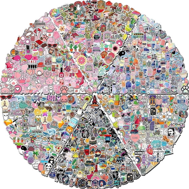 600 PCS Stickers PackCute Colorful Waterproof StickersVinyl Art Stickers.Stickers for Water Bottles,Skateboards and Notebooks, Laptop Stickers for Tee