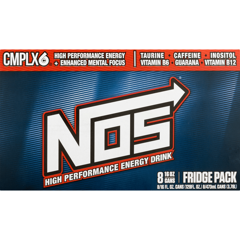 NOS High Performance Energy Drink, Original, 16 fl oz, 8 Pack - Walmart.com