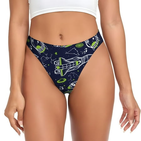 Sigee Hand Drawn Rockets for Women s G-String Panty  Low Rise  Soft Lace Perfect for Everyday Wear or Special Occasions-3X-Large