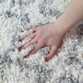 thumbnail image 5 of Boho Geometric Diamonds Plush Shag Indoor Area Rug, Grey/Cream, 4' x 6', 5 of 9