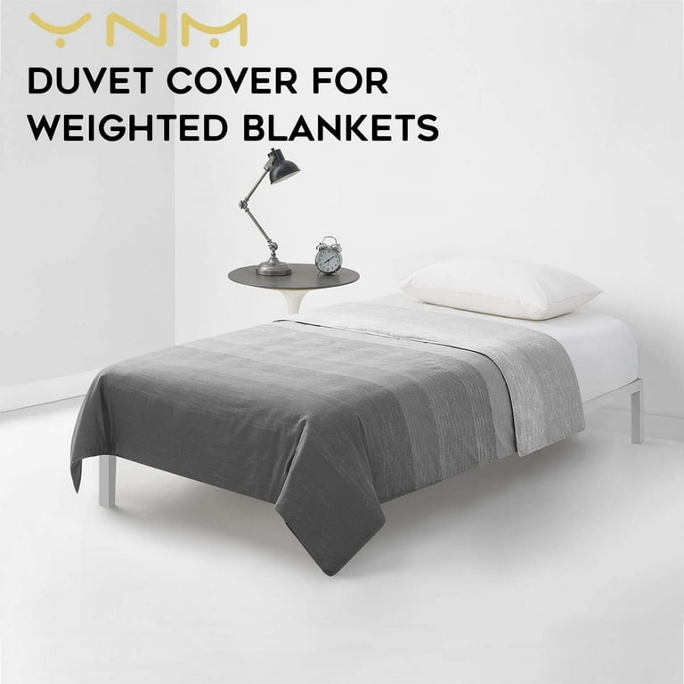 YnM Bamboo Duvet Cover for Weighted Blankets Gradient Dark Grey 80 x87