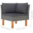 thumbnail image 4 of vidaXL 7 Piece Garden Lounge Set Poly Rattan and Eucalyptus Wood Grey, 4 of 5
