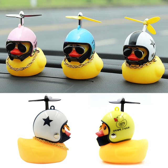 Motorcycle Helmet Accessories Car Duck with Helmet Broken Wind Small Yellow Duck Road Bike Motor Helmet Riding Cycling Styling79 He Qiyong unisex