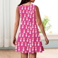thumbnail image 5 of LTTVQM Girls Easter Dress Egg Rabbit Graphic Happy Sleeveless Sundress Comfy Round Neck Midi Dresses Holiday A-Line Dresses Hot Pink 5-6 Years, 5 of 5