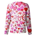 thumbnail image 3 of LHVUOA Scrub Jacket for Women Valentine Day Print Long Sleeve Snap Front Valentine Love Printed Nursing Uniform Shirts with Pockets, 3 of 3