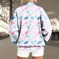 thumbnail image 5 of zaveiop Zip up Sweatshirt Women No Hood Heart Print Comfort Oversized Sweatshirt Cardigan Jacket Zipper Hoodless Hoodies (Z2-Light Pink, 4XL), 5 of 9