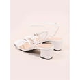 thumbnail image 4 of Women Minimalist Chunky Heeled Ankle Strap Sandals  Elegant Summer Heeled Sandals, 4 of 6