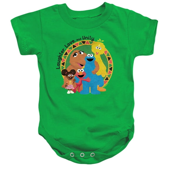 Sesame Street Kwanzaa Laughter, Love And Unity Unisex Infant Snap Suit for Baby, Kelly Green, Large