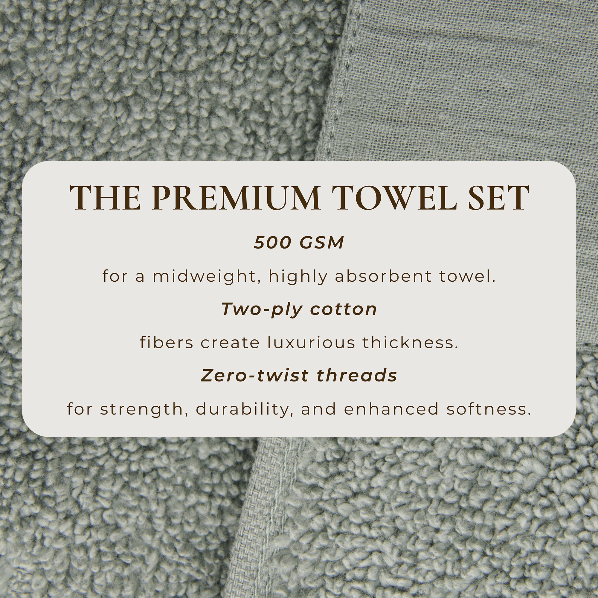 Ultra-Soft Cotton and Modern Linen-Like Border 4 Pack Bath Towel Set