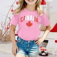 thumbnail image 2 of T-shirt à Manches Courtes pour Filles Fête du Canada Été Col Rond Coupe Décontractée Basique, 2 of 4
