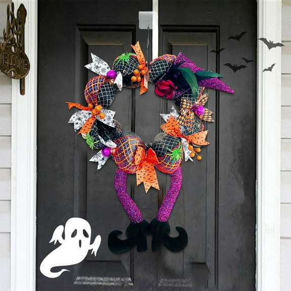 sruoe Wreaths for Front Door Clearance for Home Door Wall Decorations, Haunted House Decoration Pendant