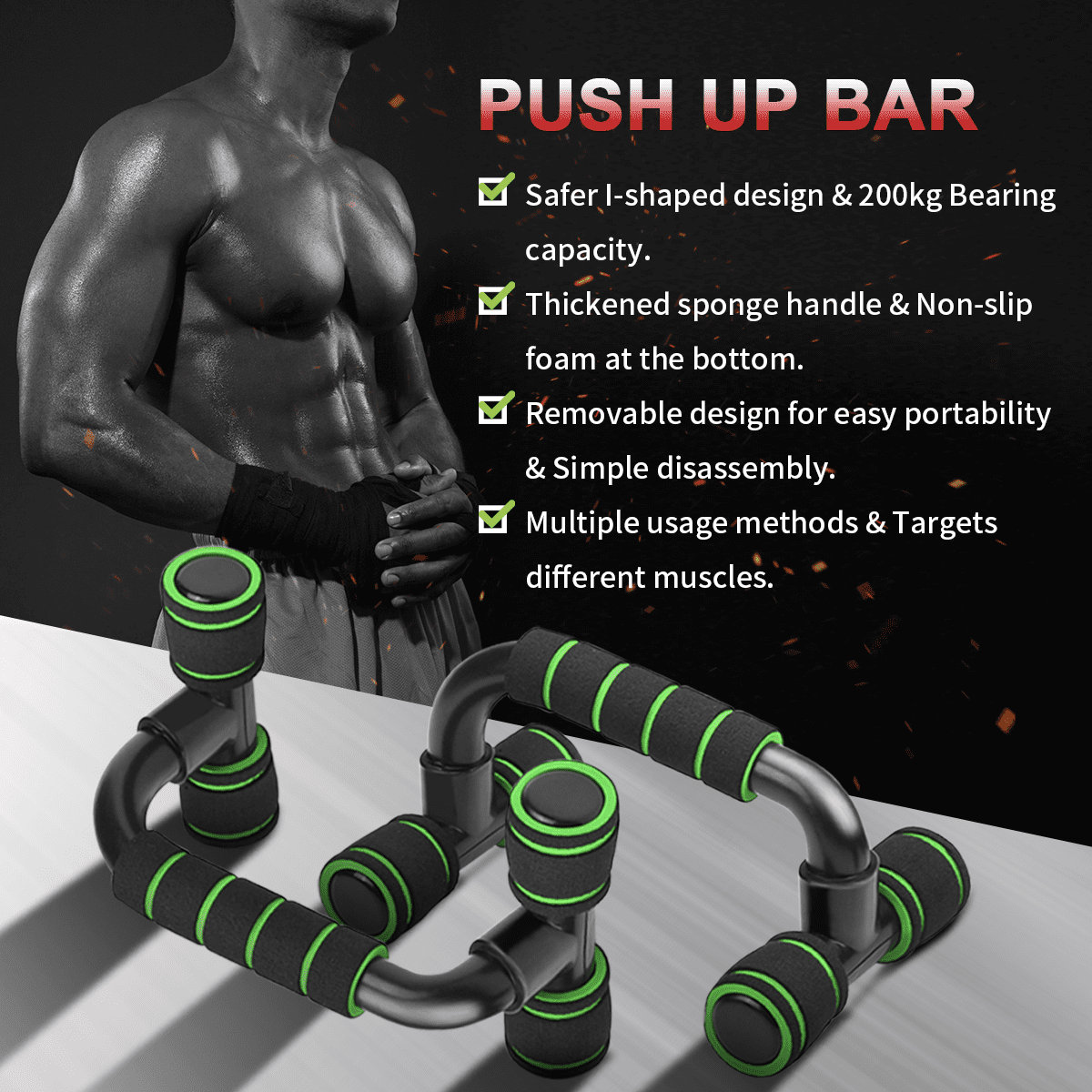 Workout for Home Gym & Traveling Fitness Great for Your Muscle Ups Pull Ups & Strength Training Perfect Fitness Equipment EAHKGmh Push Up Bars