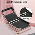 thumbnail image 4 of ELEHOLD for Samsung Galaxy Z Flip 3 Wallet Case,Soft Leather Card Slot Holder Zipper Purse Shockproof Protective Case with Shoulder Strap for Samsung Galaxy Z Flip 3,Rosegold, 4 of 7