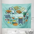 thumbnail image 1 of Simple Boho Tapestry, Nordic Cozy Swedish Lagom Proverb Scandinavian Lifestyle Less Item Concept, Fabric Wall Hanging Decor for Bedroom Living Room Dorm, 5 Sizes, Blue Multicolor, by Ambesonne, 1 of 1