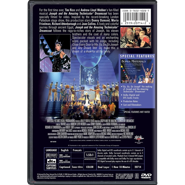 SDS, DVD, Joseph and the Amazing Technicolor Dreamcoat, 1999