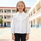 thumbnail image 4 of Blusas y camisas de cuello redondo y manga larga para la temporada de apertura de la escuela para niñas Zhongda Camisa de cuello alto con ribete de encaje y manga larga para niñas como prenda interior, 4 of 9