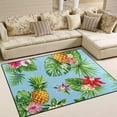 thumbnail image 2 of Coolnut Tropical Pattern On Blue Lightweight Carpet Mats, 5'3" x 4' Area Soft Rugs, Floor Mat Rug Home Decoration for Kids Room Living Room, 63"x 48", 2 of 6