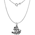 thumbnail image 3 of 1 1/8 inch Sterling Silver Filigree Frog Necklace Diamond-Cut Oxidized finish 20 inch BX_19, 3 of 4