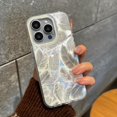 thumbnail image 2 of for iPhone 15 Pro Max Phone Case 6.7 inch, Aesthetic Bling Feather for Women Girls, Shockproof Soft TPU & Hard pc Silvery, 2 of 10