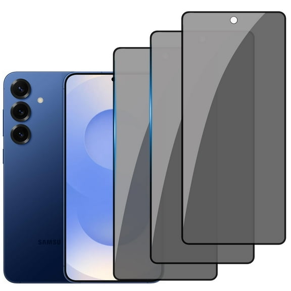 3-PACK Privacy Screen Protector Compatible with Samsung Galaxy S25 Plus,Anti Spy Black Tempered Glass Protective Film for Samsung S25 Plus [Easy Installation] [Bubble Free] [Case Friendly]