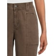 Time and Tru Women's Mid Rise Straight Utility Pants, 27" Inseam, Sizes