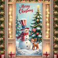 thumbnail image 3 of Decorative Design Merry Christmas Banner Festive Decoration Snowman Scene Christmas Tree Snowflakes for Holiday Party Indoor Celebration Winter Decor, 3 of 9