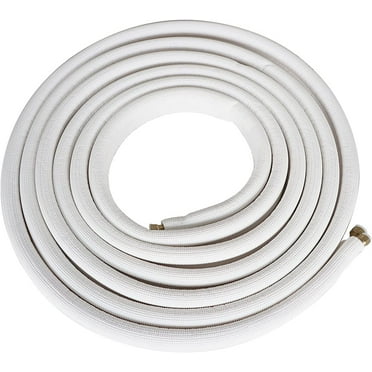findmall 25FT Air Conditioning Copper Tubing Pipe Extension 1/4 and 3/8 Twin Copper Pipes Insulated Copper Pipes Fit for Mini Split Air Conditioner