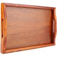 thumbnail image 1 of Serving Tray - Large Wood Serving tea Water Drinks Tray Wooden Breakfast Tea Serving Tray With Handle, 1 of 7