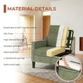 thumbnail image 3 of Pirecart Accent Chair, Reading Chair for Bedroom or Living Room, Mid-Century Single Sofa W/ Removable Cover & Wood Legs, Modern Upholstered Chenille Armchair, Green, 3 of 11