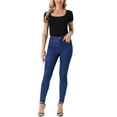 thumbnail image 2 of BODY INSPIRADOR CHIC para Mujeres, Manga Corta, Cuello Cuadrado, Ajuste Slim, Bodies de Tejido Acanalado XL Negro, 2 of 6