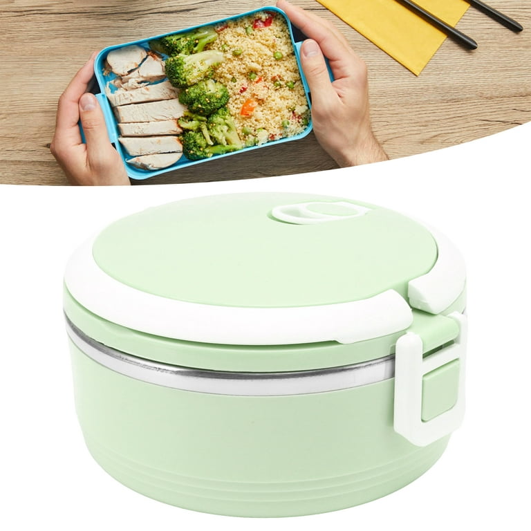 LIYJTK Stackable Bento Box Stainless Steel Round Bento Box Adult Lunch Box  with Lids Leak Proof Lunch Box Containers for Adults Men Dishwasher  Safe[Green] 