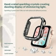 thumbnail image 3 of [2 Packs] Case Compatible with Apple Watch Series 3/2/1 38mm with Built-in Tempered Glass Screen Protector, Bling Crystal Diamond Face Cover for Women iWatch 38mm - Black, 3 of 5