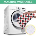 thumbnail image 6 of Red Black White Checkered Pattern Square Tablecloth,Waterproof Square Table Cover,Wipeable Spillproof Washable Table Cover for Home Kitchen Party Decor 42"X42"(107x107cm), 6 of 6