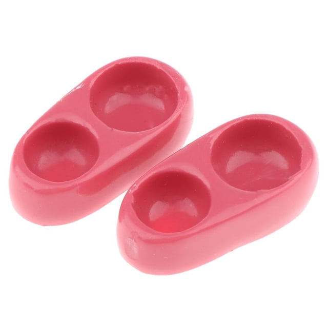 2pcs Mini Cuenco de Alimentos Taza de Agua para Mascota, 1: 12 Decoración para Dollhouse, Juguete para Niños