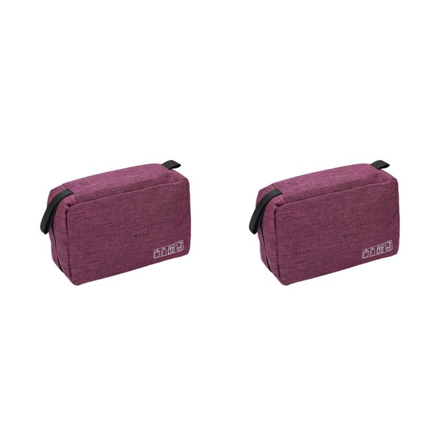 Bewildely Bolsa de almacenamiento colgante, neceser, Kit impermeable Unisex, accesorios, organizador plegable de maquillaje, suministro para Púrpura 2piezas