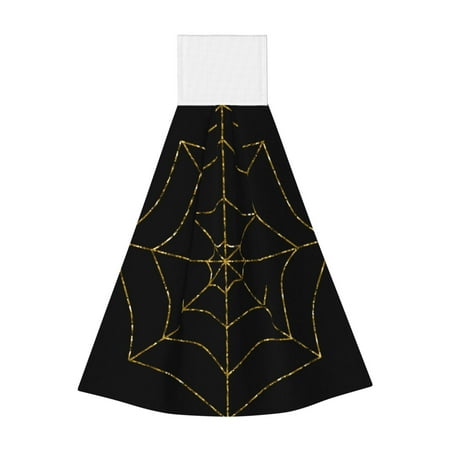 

Bixox Golden Spider Web Print Hand Towels for Bathroom Kitchen Fingertip Towel Fast Drying Washcloth for Bathroom Kitchen Home Decor