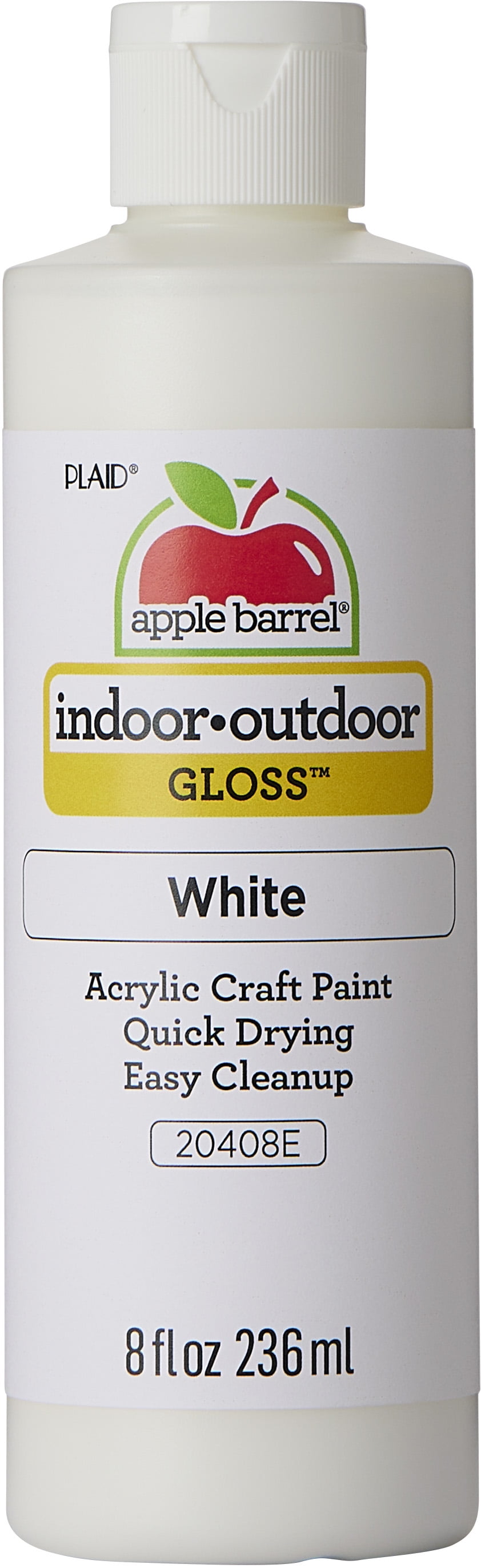 Apple Barrel Acrylic Craft Paint, Gloss Finish, White, 8 fl oz