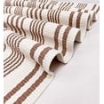 thumbnail image 5 of Fennco Styles Woven Ticking Striped Area Rug 24" W x 51" L - Coffee Cotton Blend Carpet Indoor Outdoor Floor Mat for Living Room, Entryway, Bedroom and Floor Décor, 5 of 5