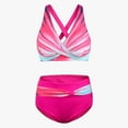 thumbnail image 3 of LAICAIW Womens Two Piece Swimsuits Wrap Front Bikini High Waisted Bottom Tummy Control Bathing Suits Vintage Print Swimwear, 3 of 7
