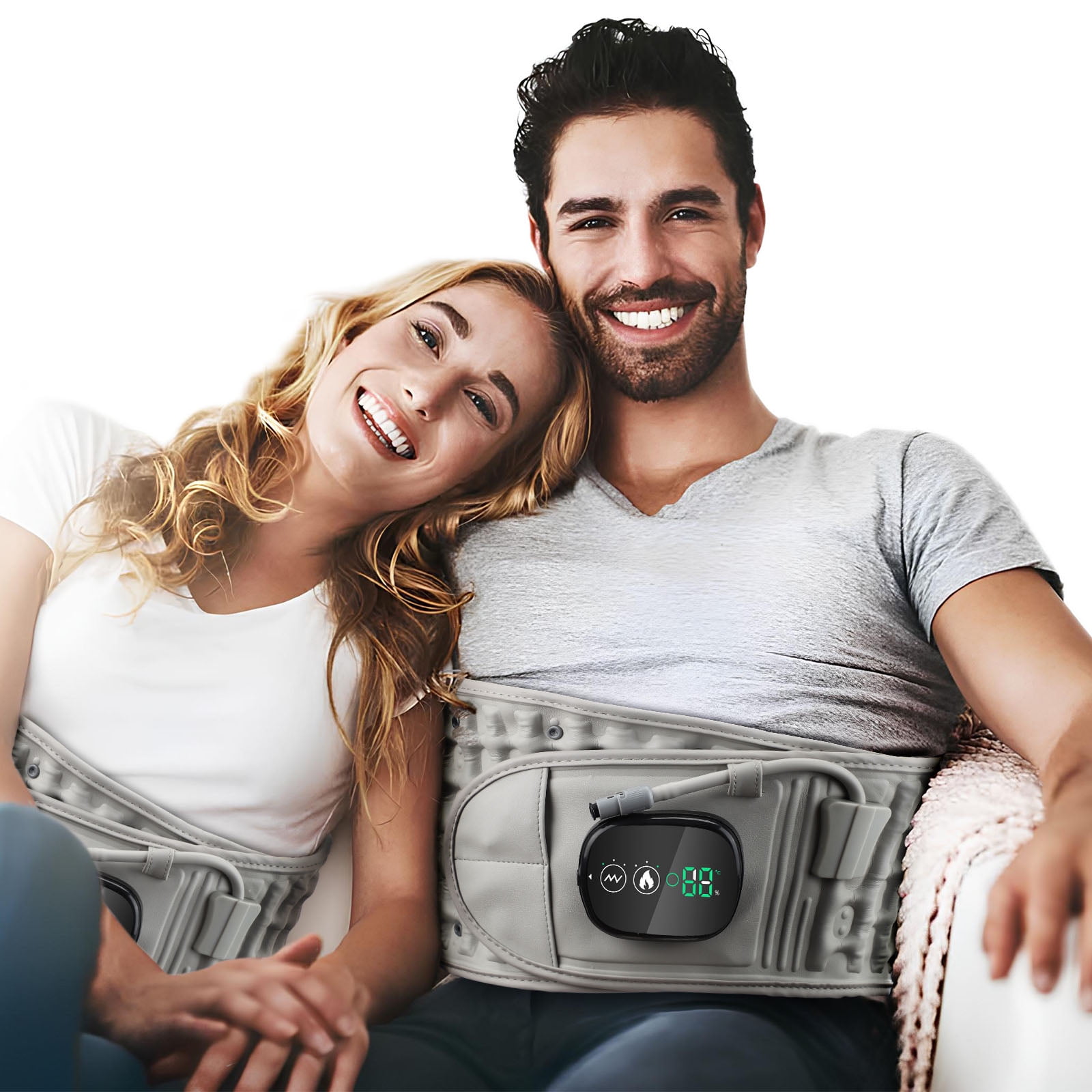 Inflatable Heating Back Brace with Bicycle Pump,Heating Pad Heated Waist Belt, Ergonomically Designed for Lumbar Care