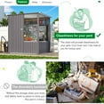 thumbnail image 4 of AECOJOY 5 x 5 ft Outdoor Metal Storage Shed with Lockable Door and Ventilated Mesh for Backyard & Patio Use in Dark Grey, 4 of 11