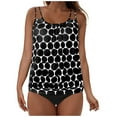 thumbnail image 1 of adviicd Tankini Tops Women's Swimsuit Tankini Tummy Control Bathing Suits Two Piece Full Coverage Slim Swim Suits(Black,S), 1 of 8