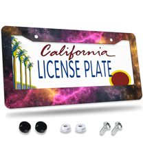 1 Pcs Spiral Nebula License Plate Frame, License Plate Cover for Car Decorative Parts, Aluminum License Plate Bracket Holder Rust-Proof Weather-Proof for US Standard Car
