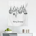 thumbnail image 1 of Christmas Tapestry, Sketchy Hand Drawn Classical Ornaments Hanging from Strings Celebration Text, Fabric Wall Hanging Decor for Bedroom Living Room Dorm, 5 Sizes, Black White, by Ambesonne, 1 of 1