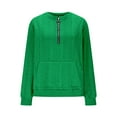 thumbnail image 6 of Craaazy Womens Shirts Half Zip Sweatshirts Long Sleeved Crew Neck Solid Color Top Gifts, 6 of 7