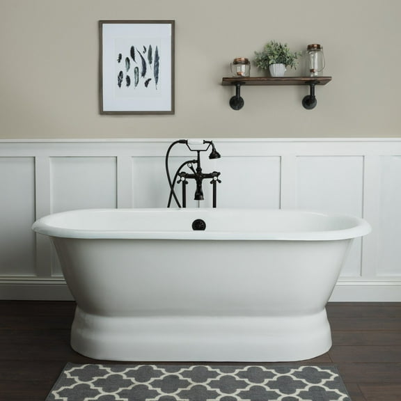 Oxford 60 Inch Cast Iron Freestanding Soaking Tub - No Faucet Drillings
