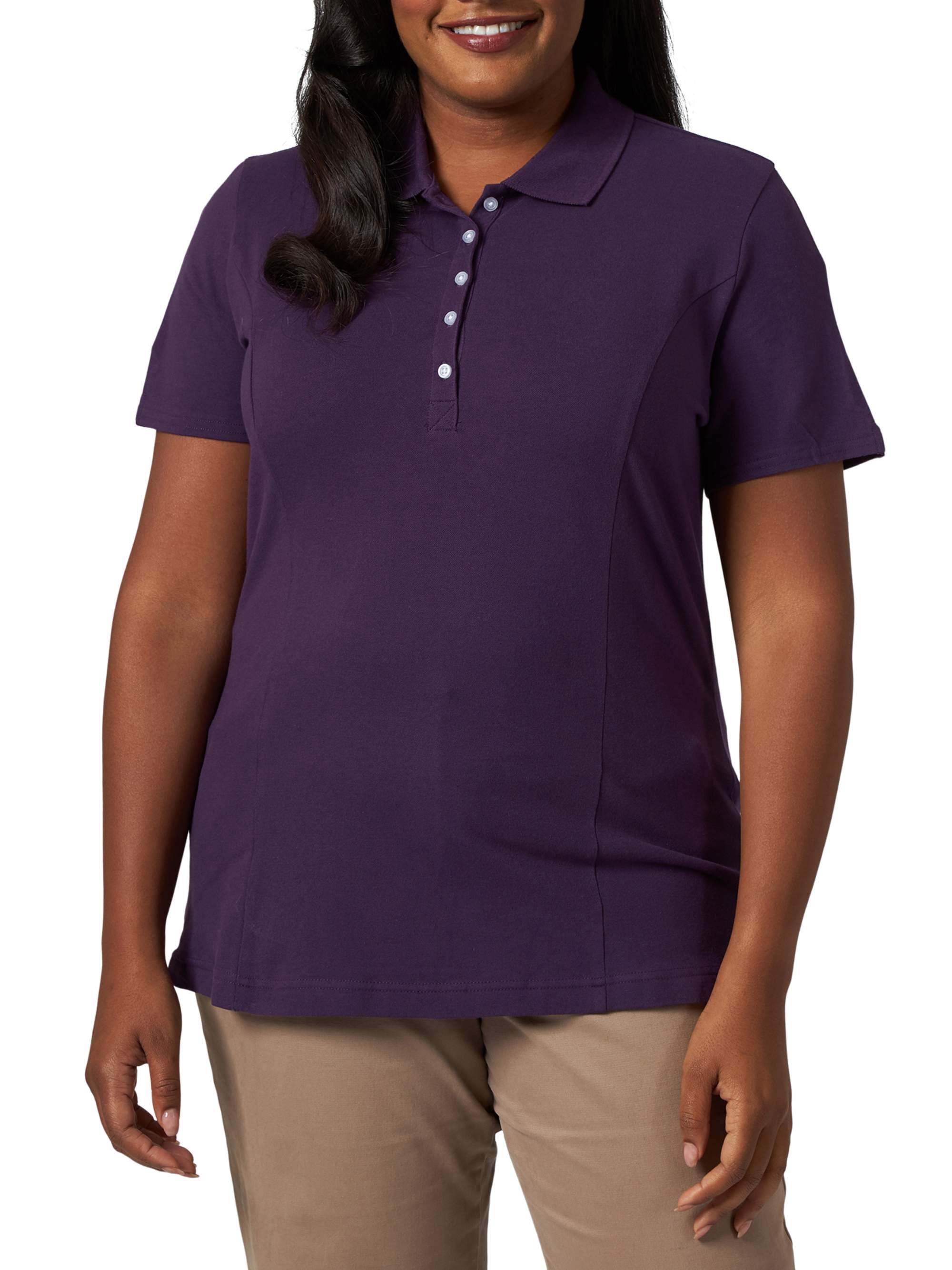Lee Riders Women's Plus Size Short Sleeve Knit Everyday Essential Polo Shirt - Walmart.com