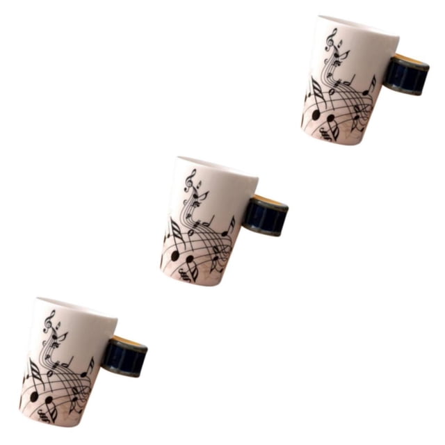 Injueey Taza de cerámica elegante y duradera, tazas de té, regalo para amantes del té, novedad, taza de notas musicales, tazas de bastón de Type1 NO1